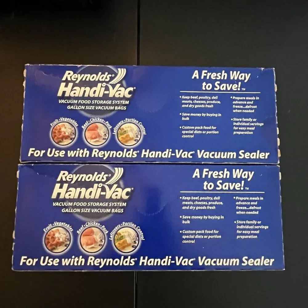 Reynolds Handi-Vac Vacuum Bags Gallon Size 18 Bags Total Lot of 2 Boxes of 9
